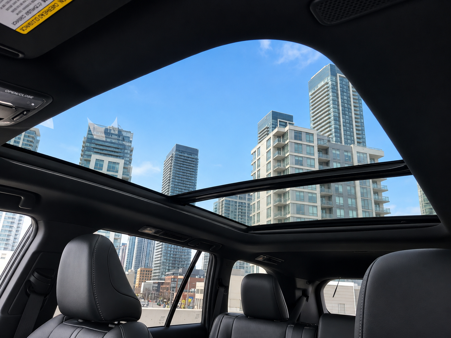 Panoramic roof inside Toyota Grand Highlander