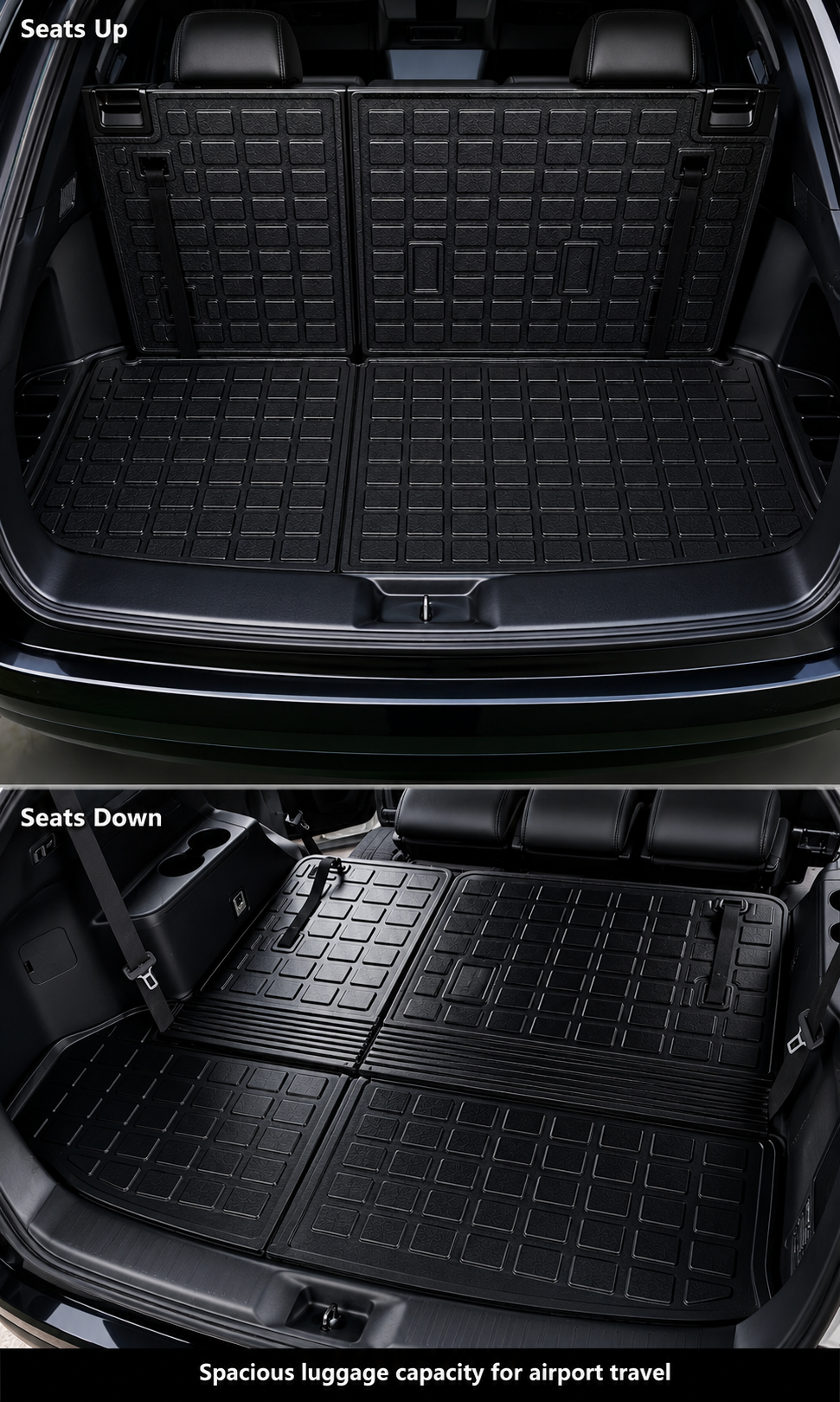 Toyota Grand Highlander luggage space with seats up and seats down