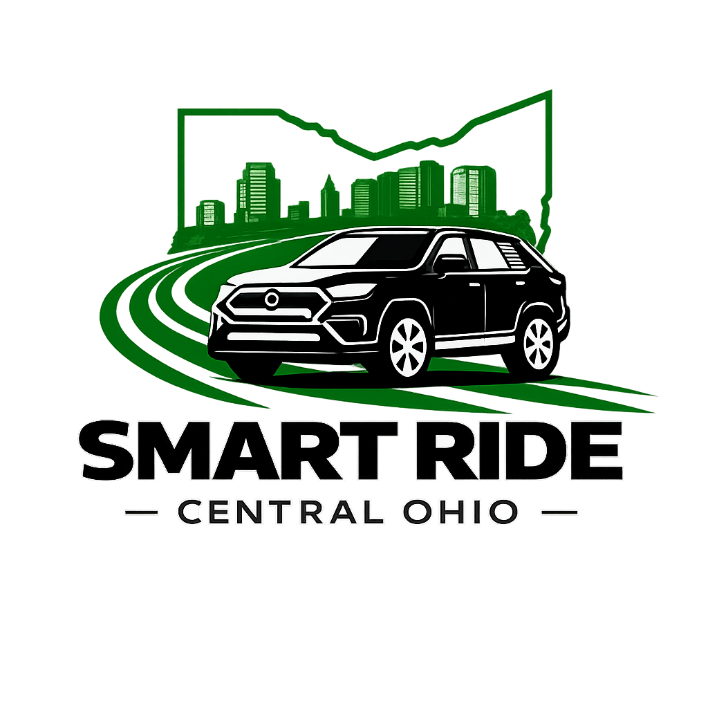 White Smart Ride Central Ohio logo