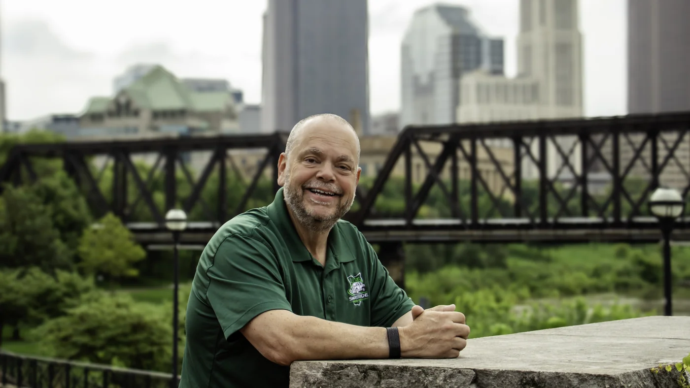 Steve French overlooking the Columbus skyline